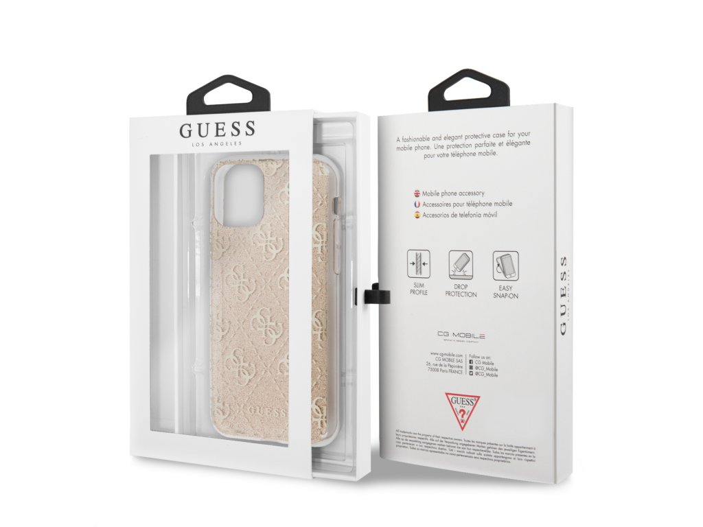 Zadní Kryt Guess 4G Glitterpro iPhone 11 - zlatý