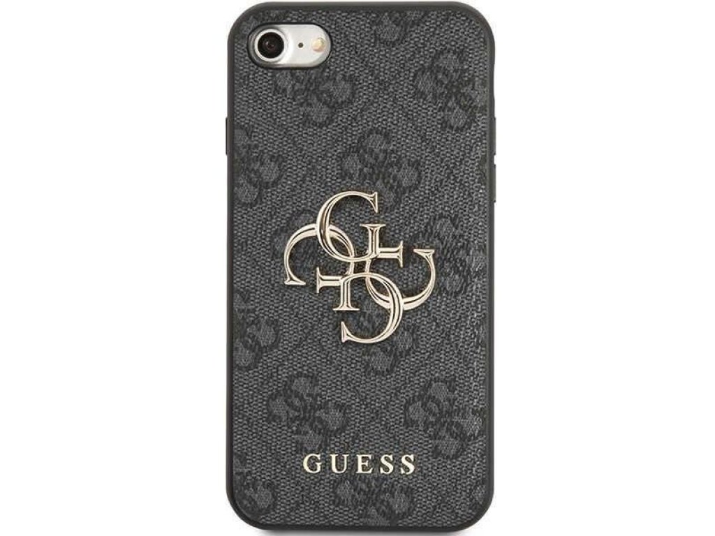 Guess Pevný obal 4G velké kovové logo pro iPhone 7 / 8 / SE 2020 / 2022 - šedé 