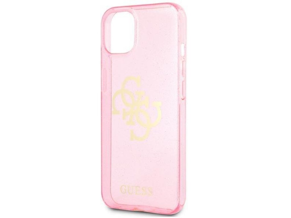 Guess Pevné pouzdro Glitter 4G Big Logo pro iPhone 13 mini 5,4" - růžové