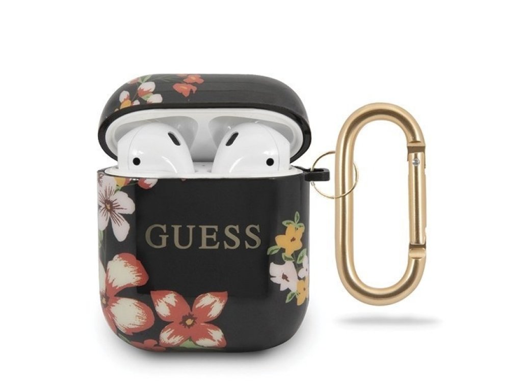 Guess  pouzdro pro sluchátka AirPods cover černý N.4 Flower Collection