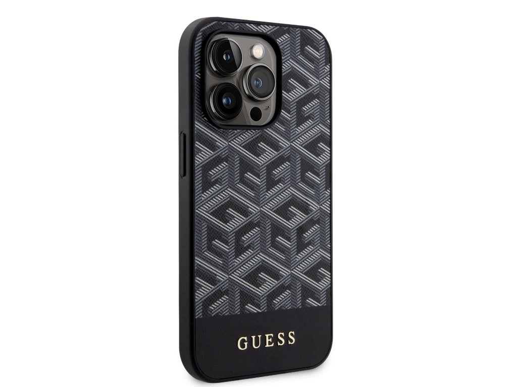 Guess PU G Cube MagSafe Kompatibilní Zadní Kryt pro iPhone 14 Pro Max Black