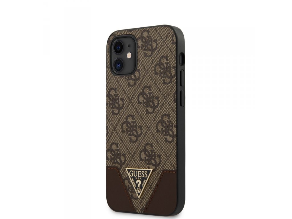 GUHCP12SPU4GHBR Guess 4G Triangle Zadní Kryt pro iPhone 12 mini Brown