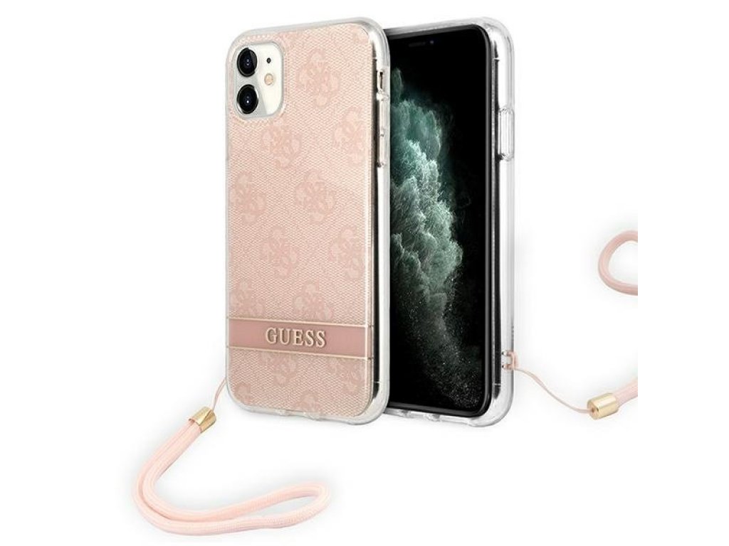 GUOHCN61H4STP originální zadní kryt pro iPhone 11 růžový 4G Print Strap