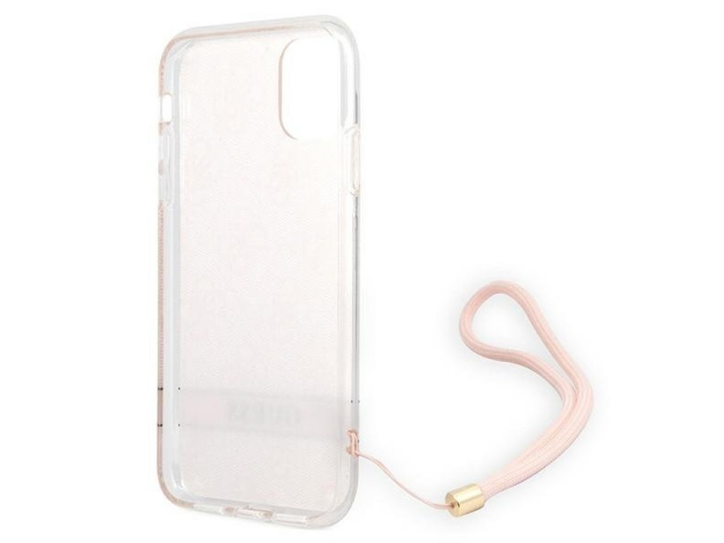 GUOHCN61H4STP originální zadní kryt pro iPhone 11 růžový 4G Print Strap