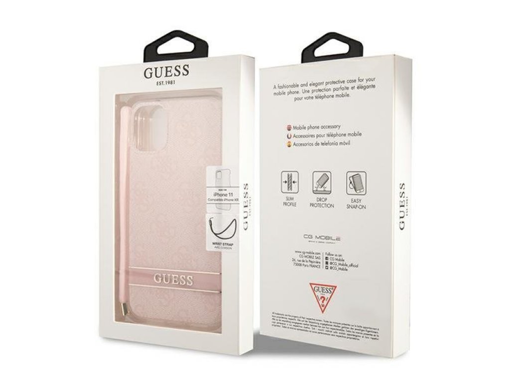 GUOHCN61H4STP originální zadní kryt pro iPhone 11 růžový 4G Print Strap