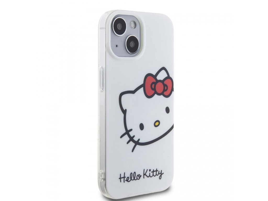 Kryt Hello Kitty IML Head Logo pro iPhone 15 - bílý