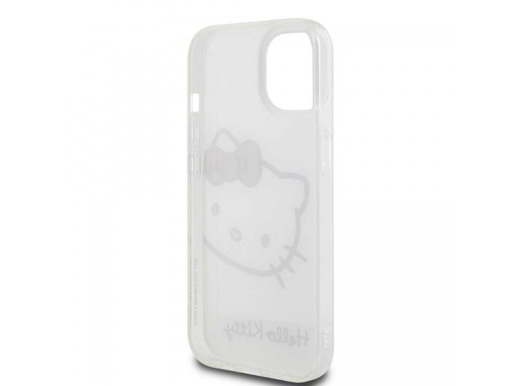 Kryt Hello Kitty IML Head Logo pro iPhone 15 - bílý