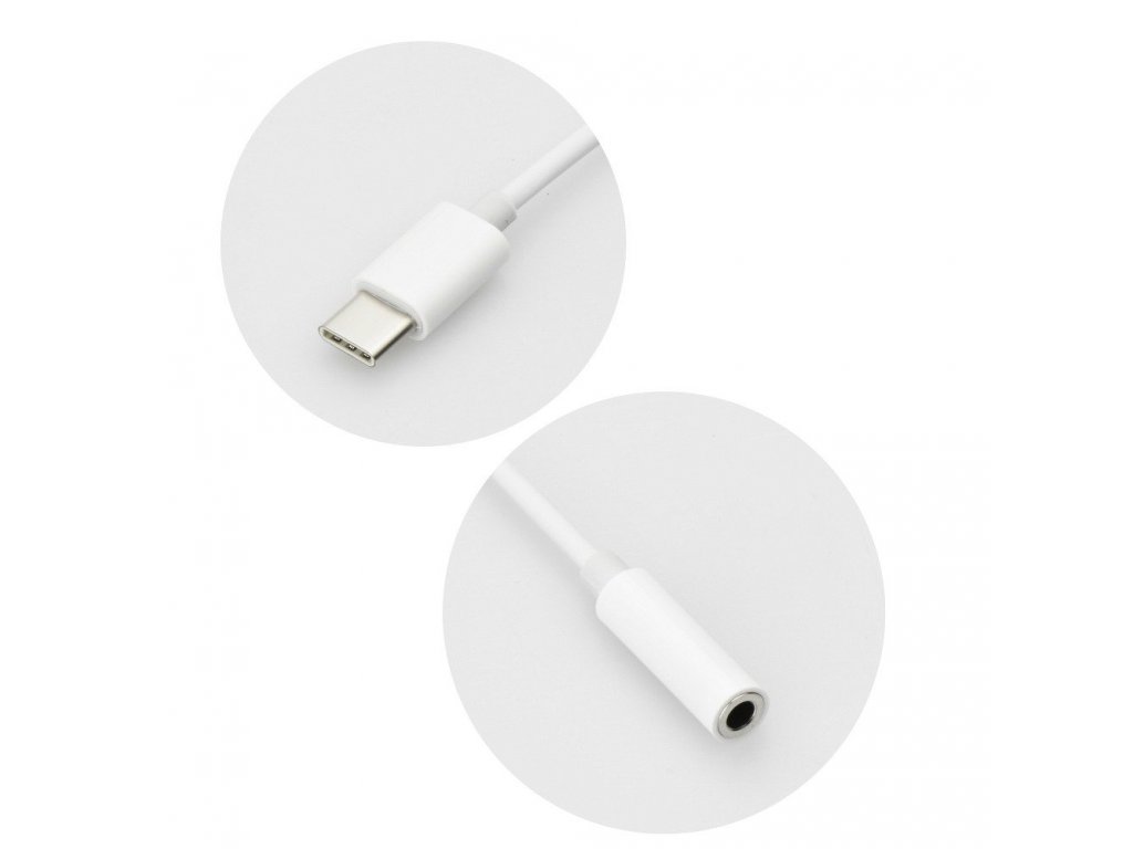 HF/audio adaptér USB-C - Jack 3,5 mm bílý