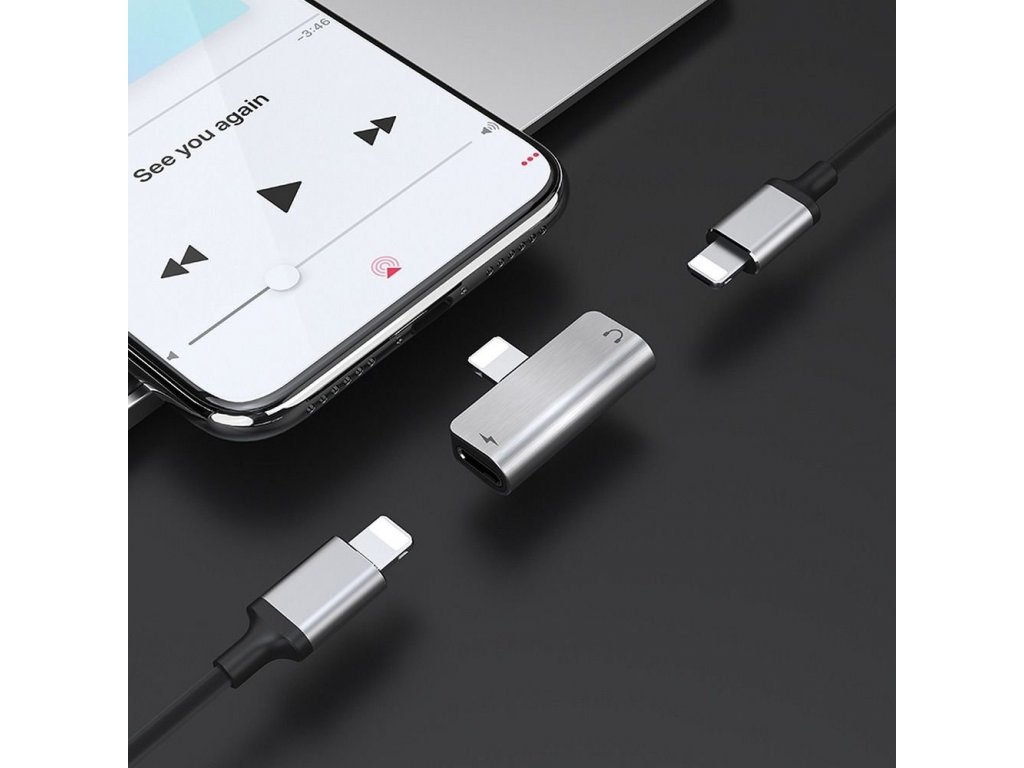 HOCO audio adaptér 2 v 1 pro Iphone Lightning 8-pin - Iphone Lightning 8-pin + Iphone Lightning 8-pin LS24 (funguje mikrofon)