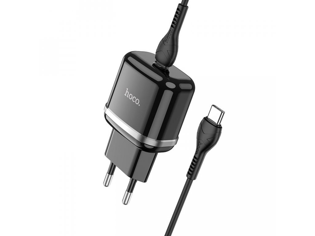 HOCO charger Type C PD 20W Fast Charge Victorious with cable for Type C N24 black