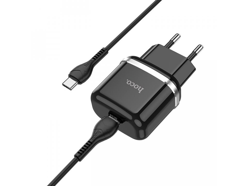 HOCO charger Type C PD 20W Fast Charge Victorious with cable for Type C N24 black
