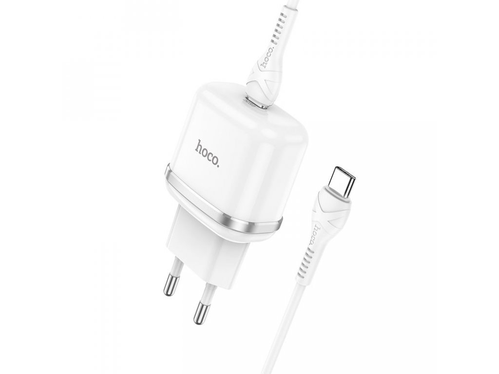 HOCO charger Type C PD 20W Fast Charge Victorious with cable for Type C N24 white