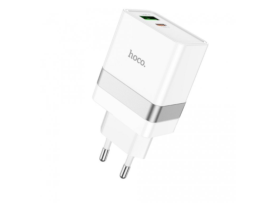 HOCO travel charger Type C + USB QC3.0 with cable for Type C Power Delivery 30W Starter N21 white