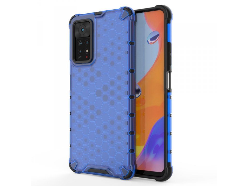 Pancéřové pouzdro Honeycomb s gelovým rámečkem Xiaomi Redmi Note 11 Pro+ / 11 Pro - modré