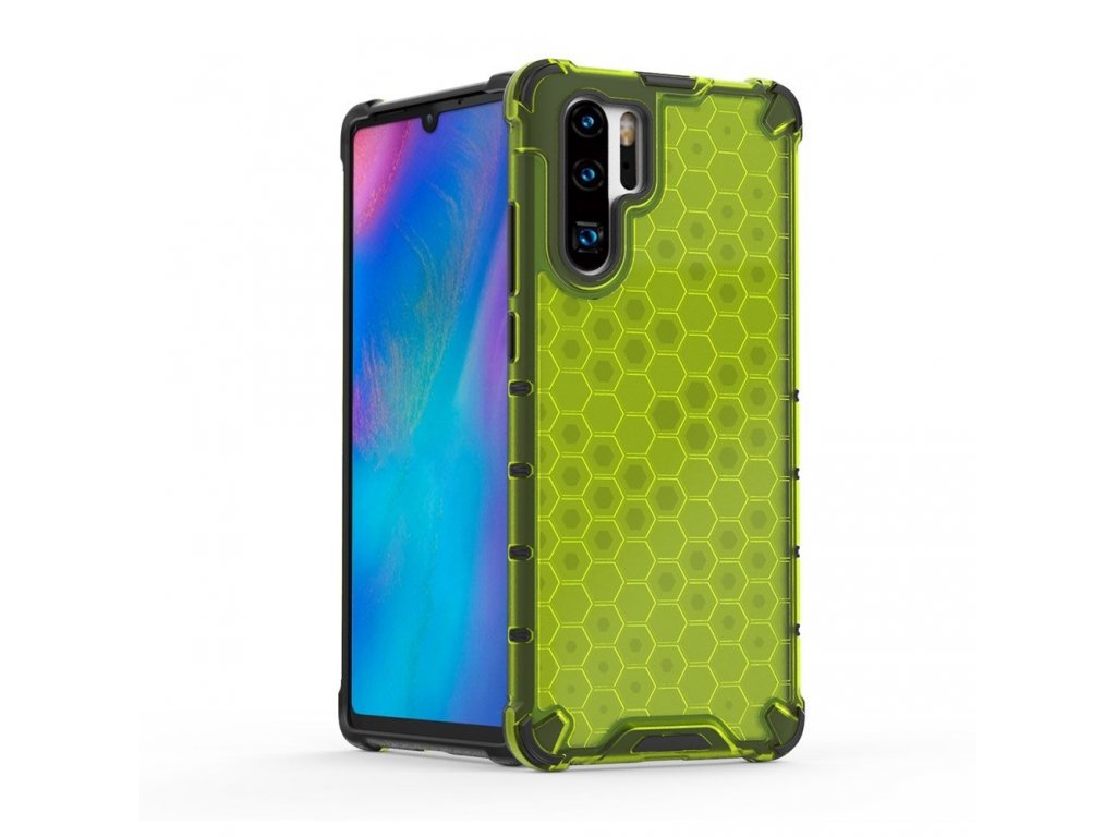 Honeycomb pancéřové pouzdro s gelovým rámem Huawei P30 Pro zelené