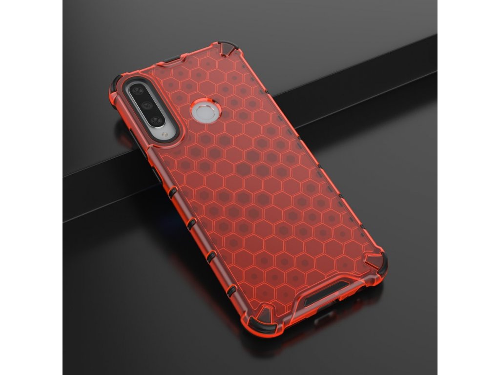 Honeycomb pancéřové pouzdro s gelovým rámem Huawei Y6p červené