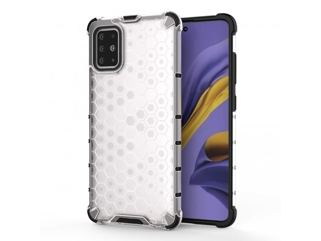 Honeycomb pancéřové pouzdro s gelovým rámem Samsung Galaxy A51 průsvitné