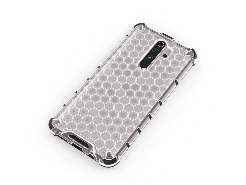 Honeycomb pancéřové pouzdro s gelovým rámem Xiaomi Redmi Note 8 Pro průsvitné