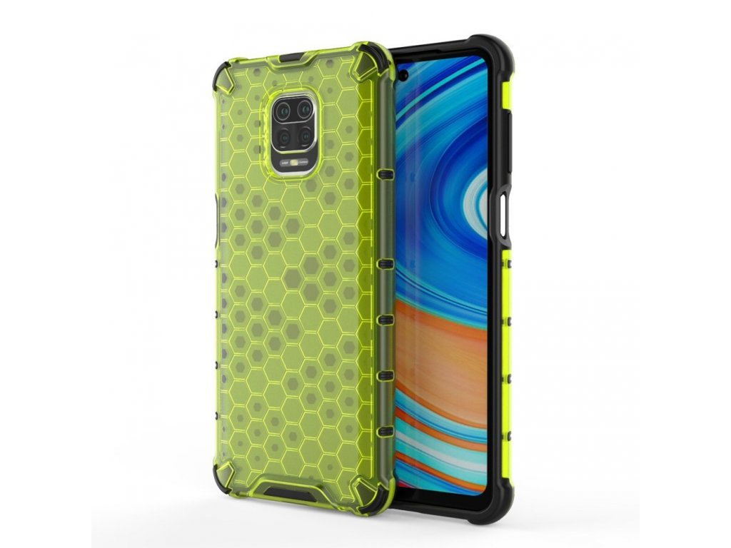 Honeycomb pancéřové pouzdro s gelovým rámem Xiaomi Redmi Note 9 Pro / Redmi Note 9S zelené