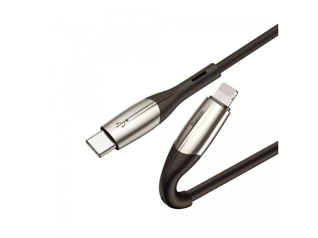 Horizontální datový kabel Type-C k iP PD 18W 1m - černý