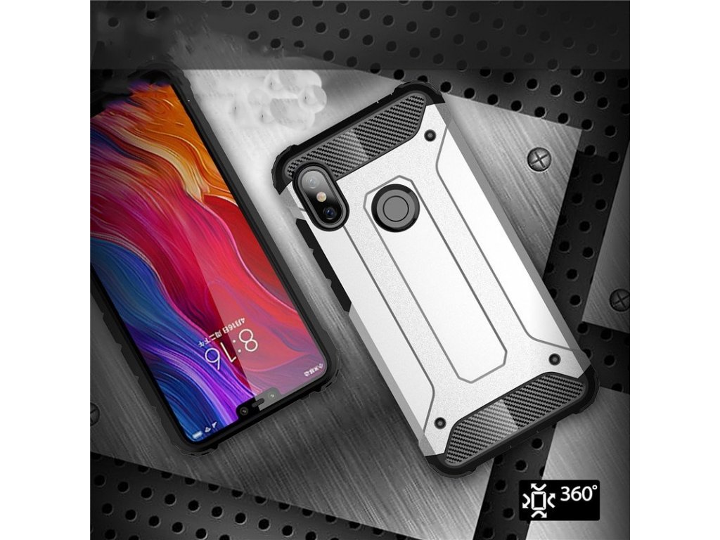 Hybrid Armor pancéřové hybridní pouzdro Xiaomi Redmi Note 6 Pro stříbrné