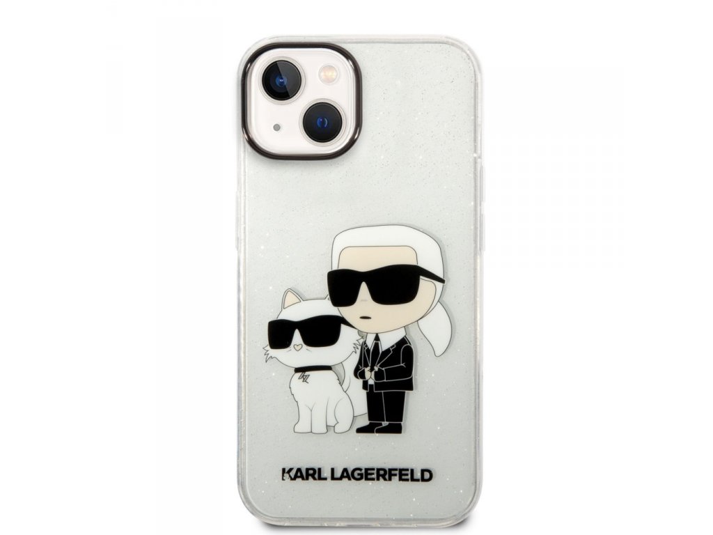 IML Glitter Karl and Choupette NFT Zadní Kryt pro iPhone 14 Plus - Transparentní