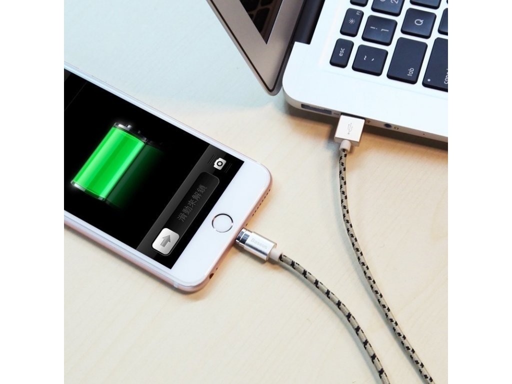 Insnap Series magnetický kabel USB micro USB pro nabíjení a přenos dat 1M  růžový