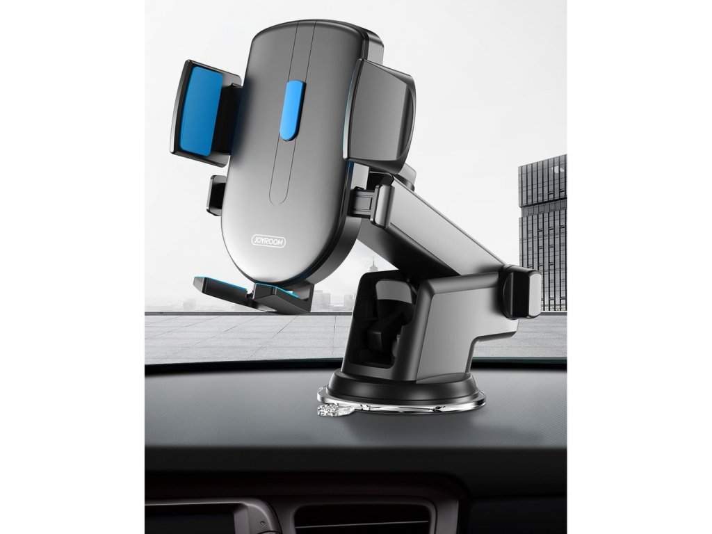 Držák telefonu do auta Joyroom s teleskopickým výsuvným ramenem na palubní desku a čelní sklo černý (JR-OK3)