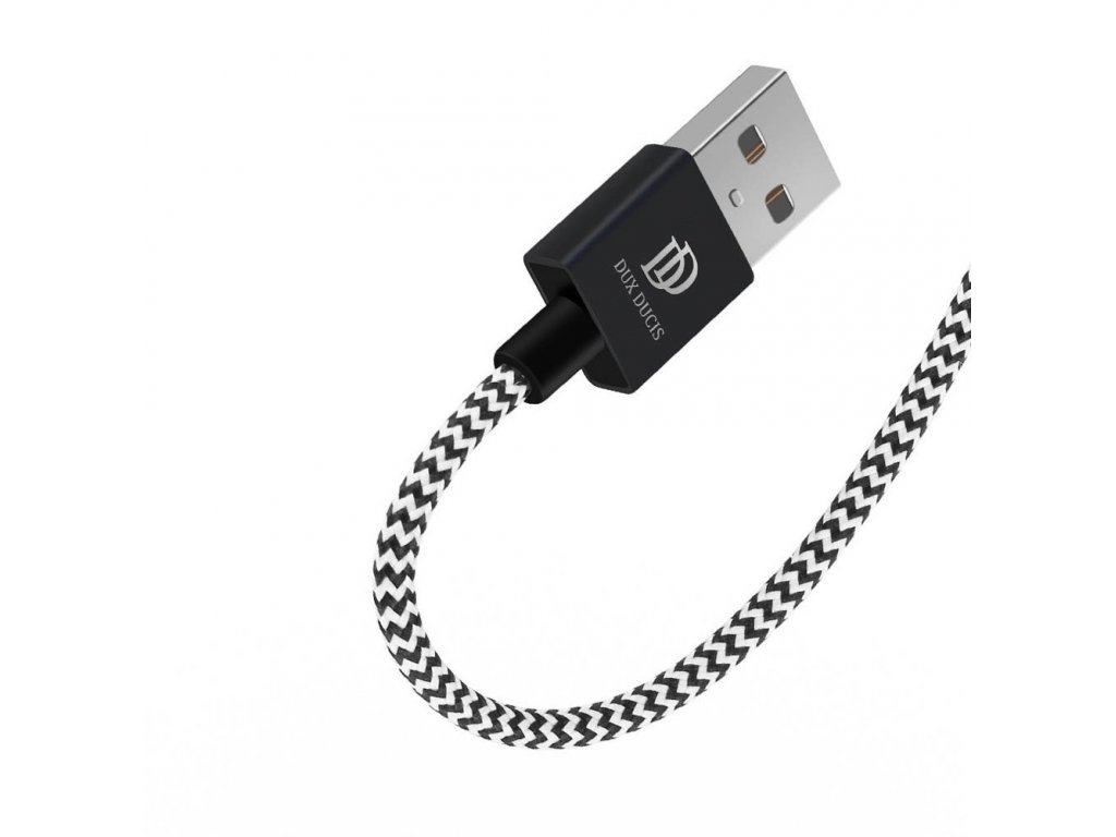 K-ONE Series nylonový kabel USB / Lightning 2.1A 2M černý