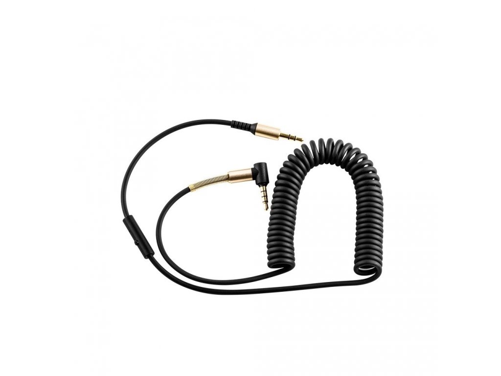 Kabel audio AUX Jack 3,5mm s mikrofonem Spring - černý