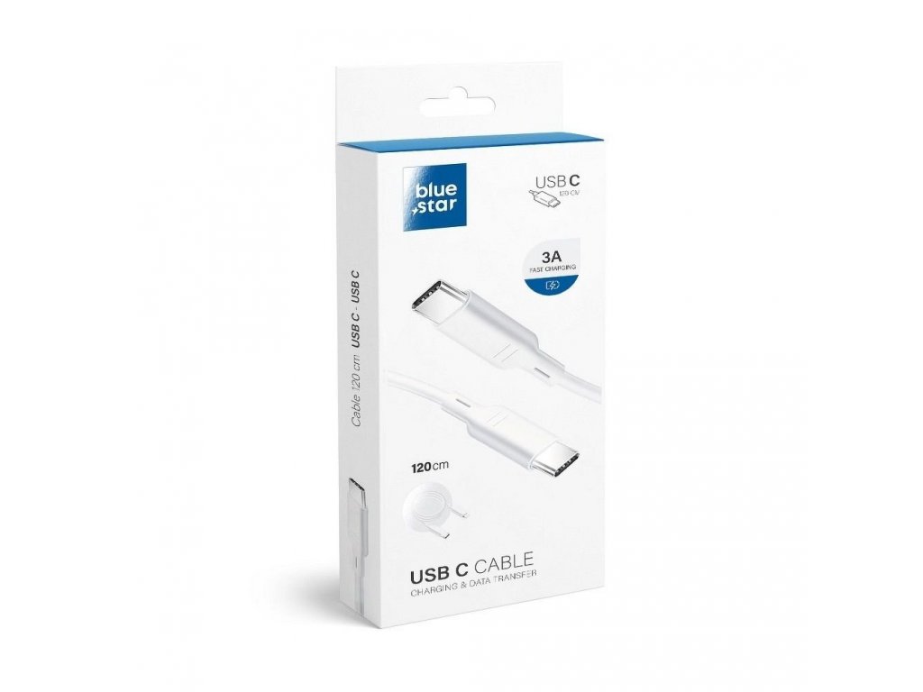 Kabel Blue Star s konektorem USB C do USB C 3A (standard PD)