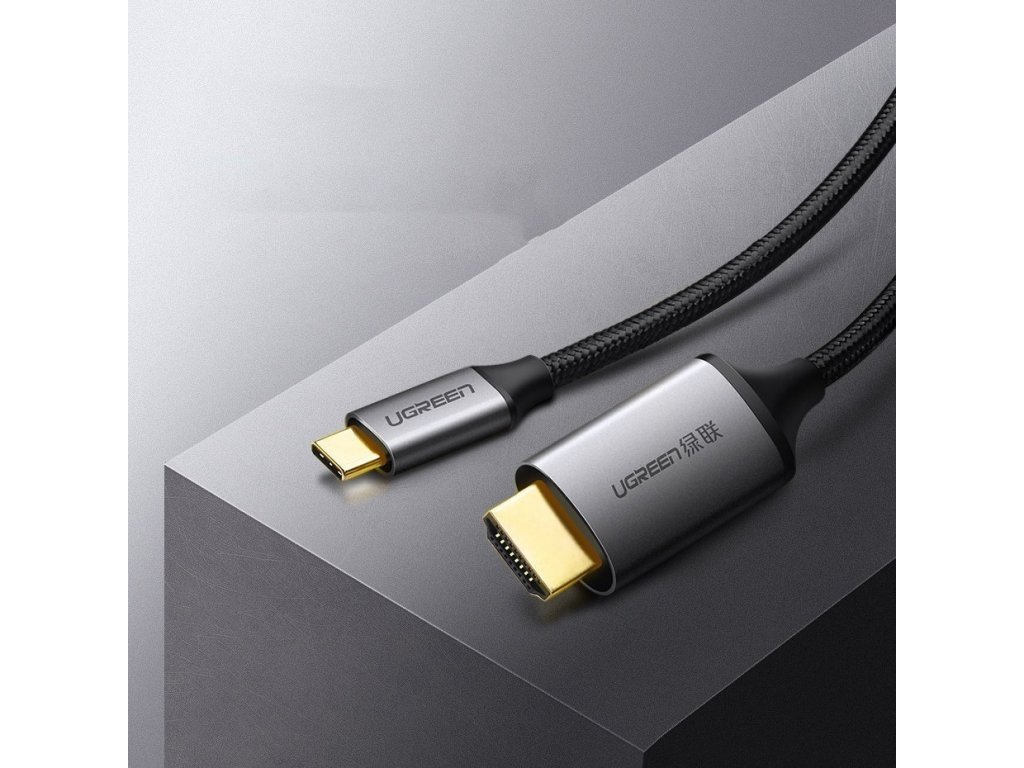 Kabel USB-C na HDMI samec-samec s hliníkovým pláštěm 1,5 m (šedočerný) (MM142 50570)