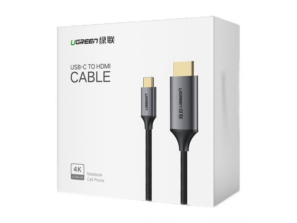 Kabel USB-C na HDMI samec-samec s hliníkovým pláštěm 1,5 m (šedočerný) (MM142 50570)