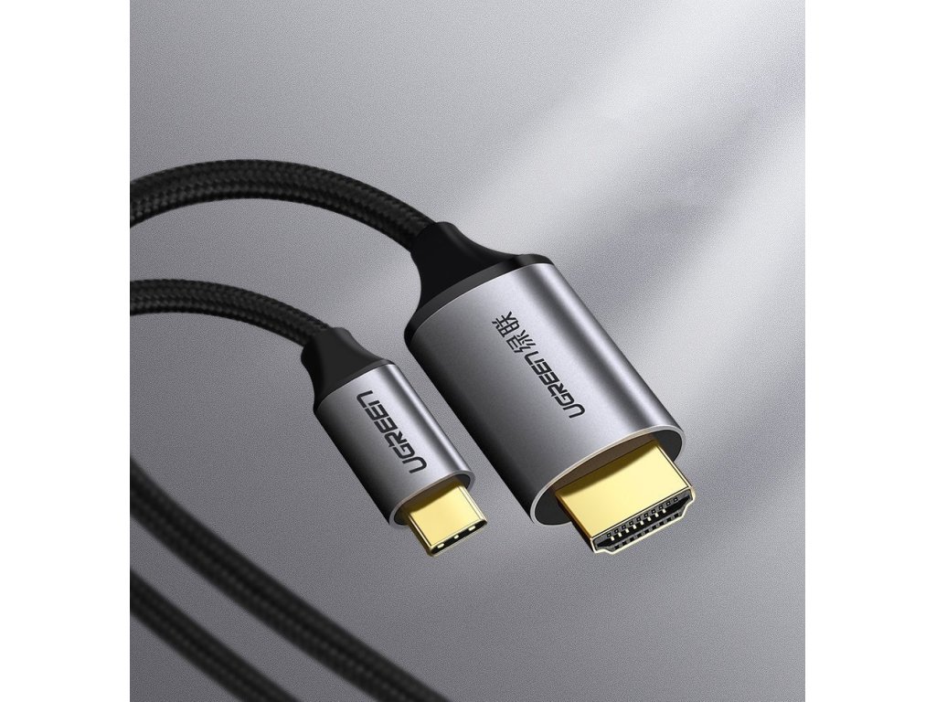 Kabel USB-C na HDMI samec-samec s hliníkovým pláštěm 1,5 m (šedočerný) (MM142 50570)