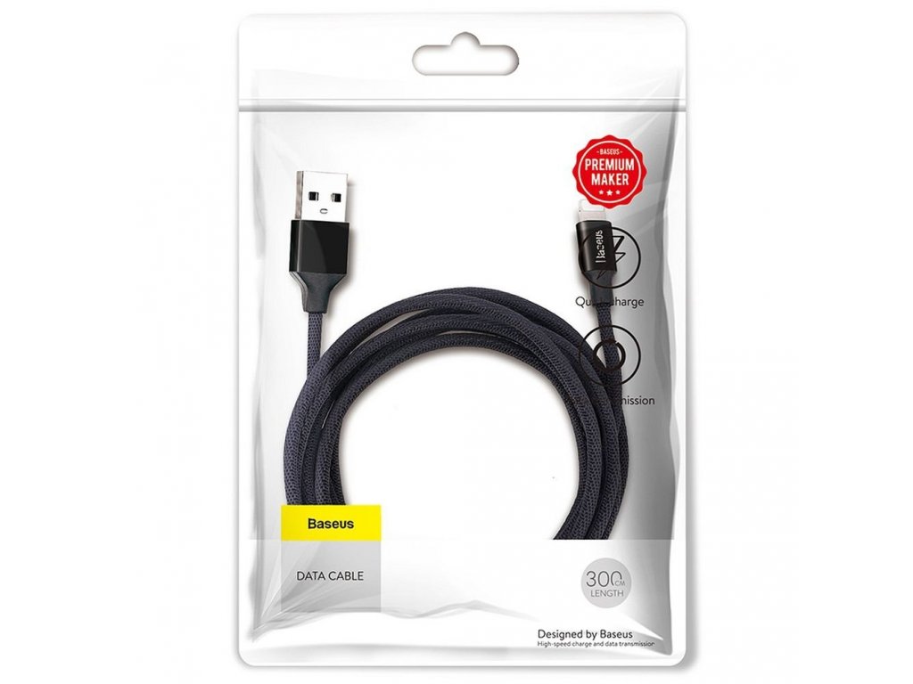 Kabel USB pro Apple Lightning 8-pin 1,5A Yvien CALYW-C01 3m černý