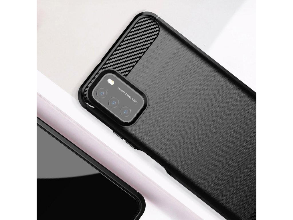 Karbonové pouzdro flexibilní kryt Xiaomi Poco M3 / Xiaomi Redmi 9T modré