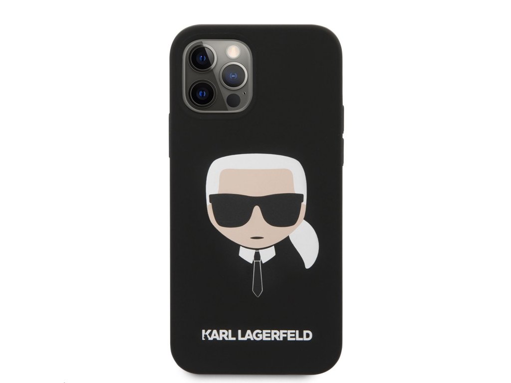 Karl Lagerfeld Head Silikonový Kryt pro iPhone 12/12 Pro 6.1 Black