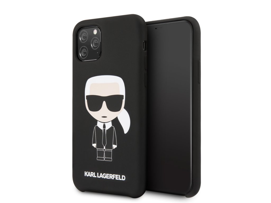 Silikonový Kryt Karl Lagerfeld Iconic pro iPhone 11 - černý