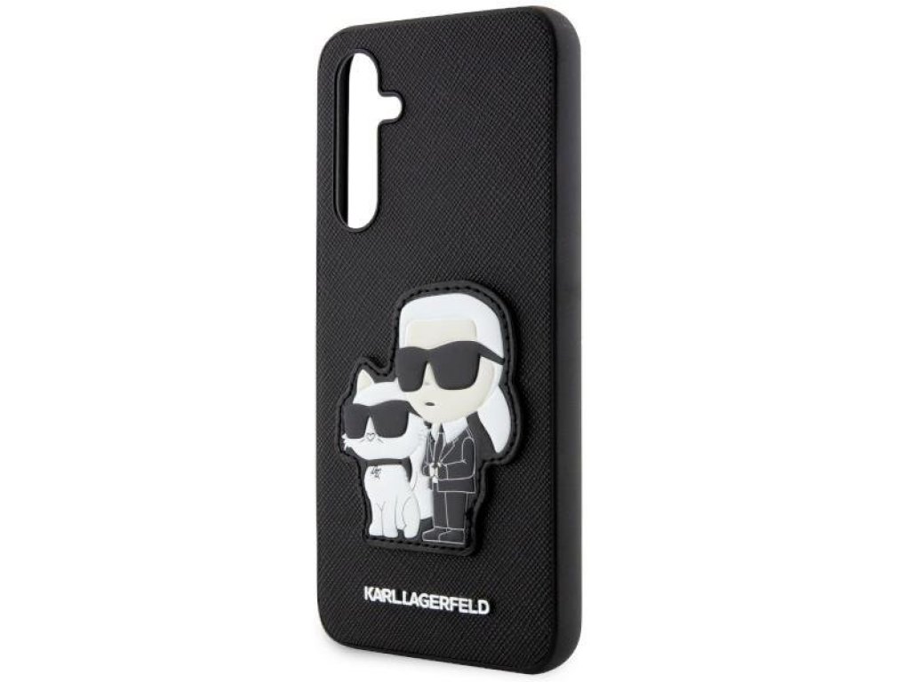 Karl Lagerfeld Saffiano Karl & Choupette Pevné pouzdro pro Samsung Galaxy A34 5G - černé