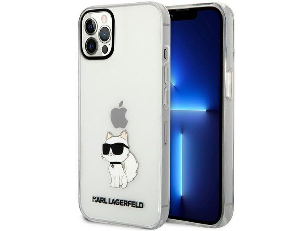 Karl Lagerfeld Pevný obal Ikonik Choupette pro iPhone 12 / 12 Pro 6,1" - průhledný 