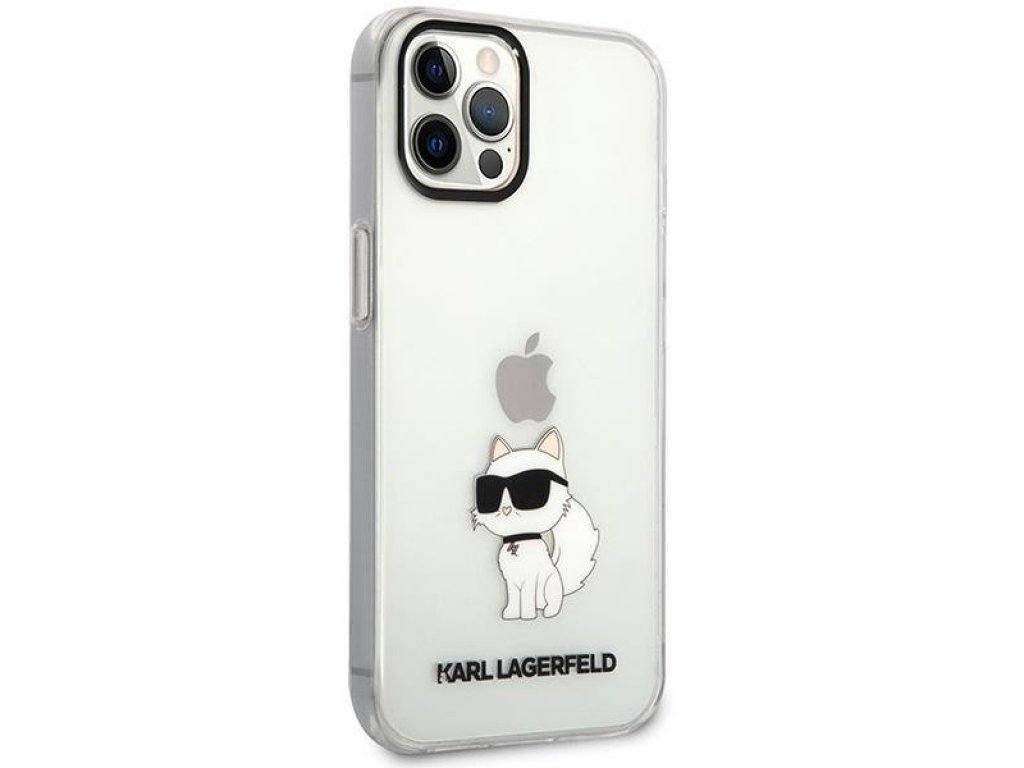 Karl Lagerfeld Pevný obal Ikonik Choupette pro iPhone 12 / 12 Pro 6,1" - průhledný 