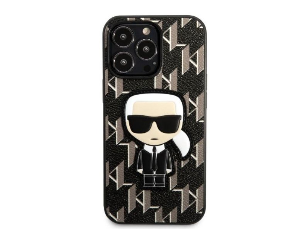 Monogram Ikonik Patch Pevný kryt Karl Lagerfeld pro iPhone 13 Pro černo/černý 