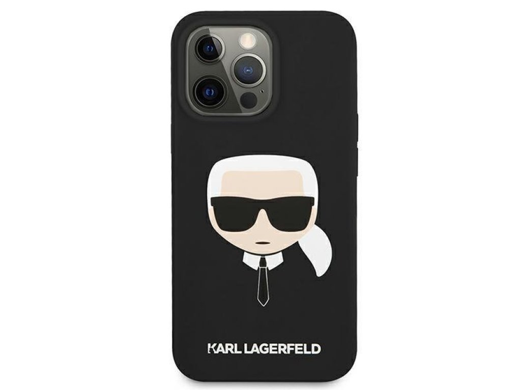 Karl Lagerfeld Silikonový pevný obal Karl`s Head pro iPhone 13 Pro / 13 6,1" - černé 