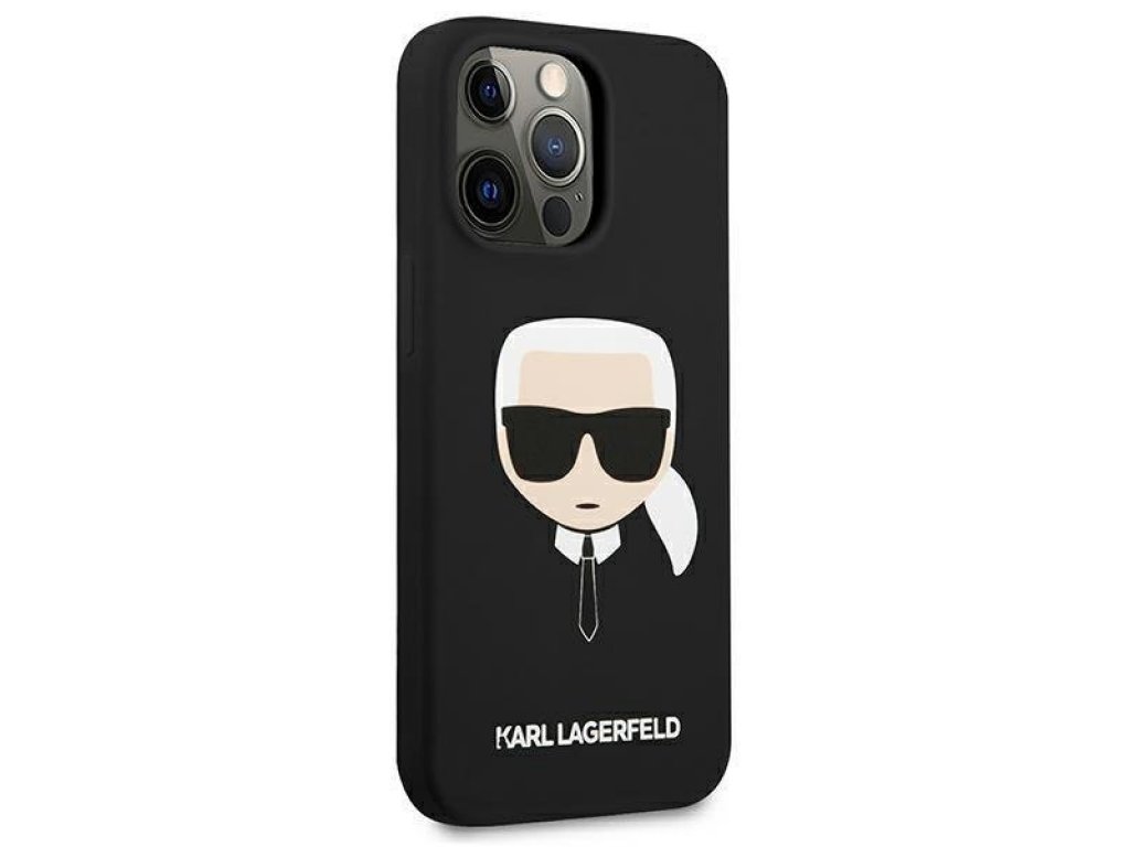 Karl Lagerfeld Silikonový pevný obal Karl`s Head pro iPhone 13 Pro / 13 6,1" - černé 