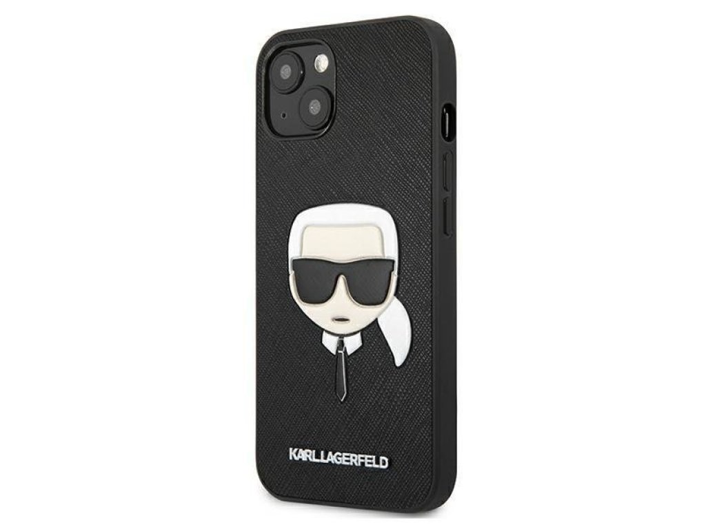 Karl Lagerfeld zadní kryt pro iPhone 13 mini 5,4" černý Saffiano Ikonik Karl`s Head