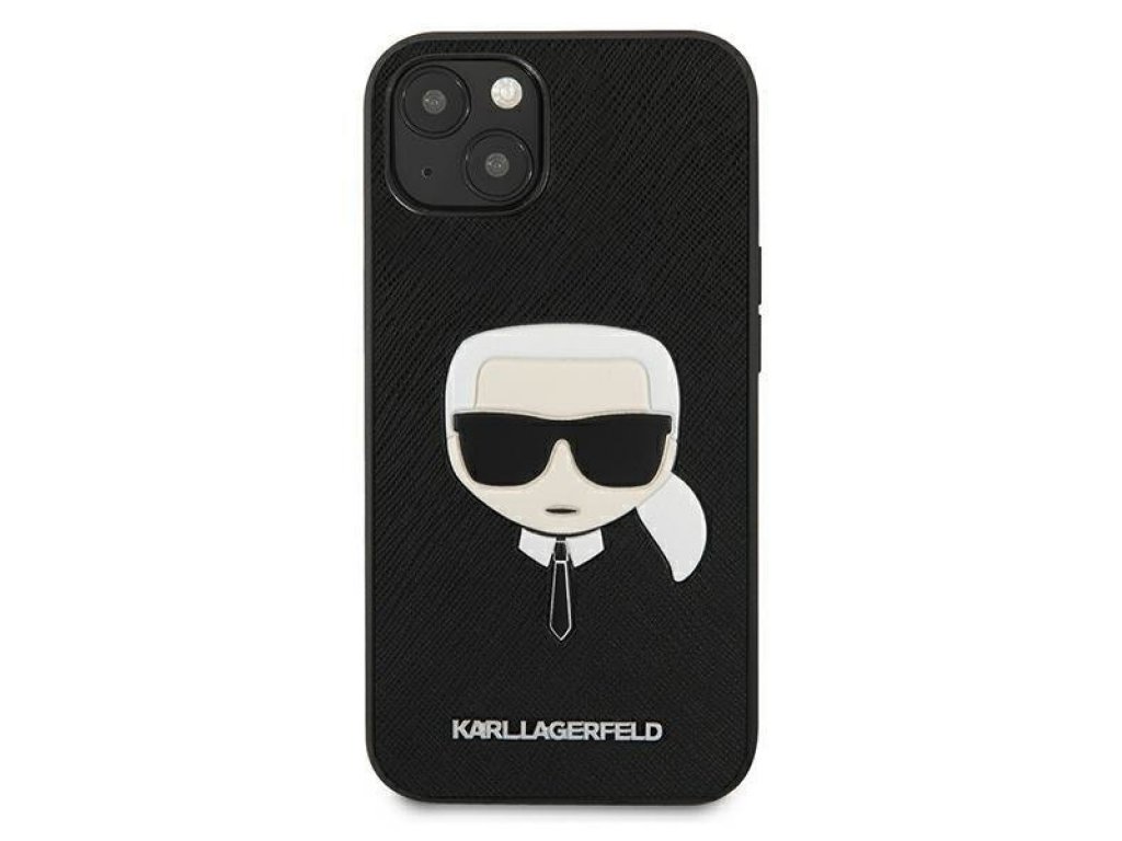 Karl Lagerfeld zadní kryt pro iPhone 13 mini 5,4" černý Saffiano Ikonik Karl`s Head