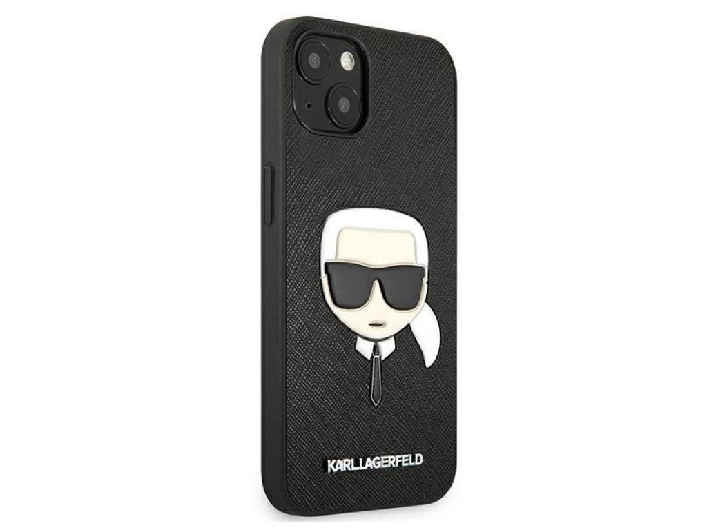 Karl Lagerfeld zadní kryt pro iPhone 13 mini 5,4" černý Saffiano Ikonik Karl`s Head