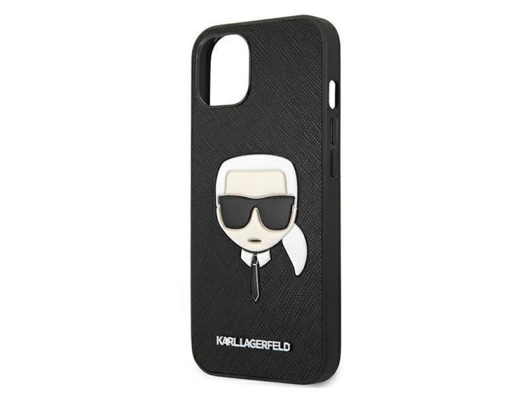 Karl Lagerfeld zadní kryt pro iPhone 13 mini 5,4" černý Saffiano Ikonik Karl`s Head