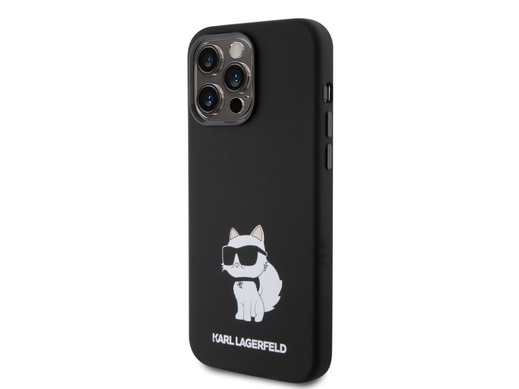 Kryt Karl Lagerfeld Liquid Silicone Choupette NFT pro iPhone 15 Pro Max - černý