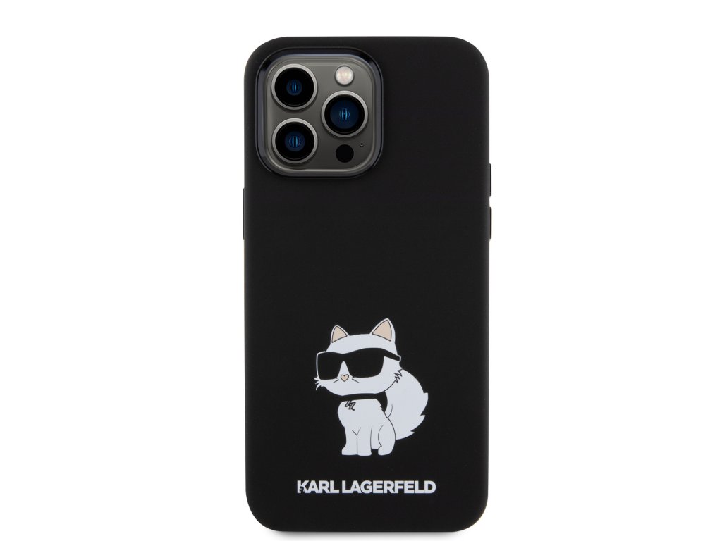 Kryt Karl Lagerfeld Liquid Silicone Choupette NFT pro iPhone 15 Pro Max - černý